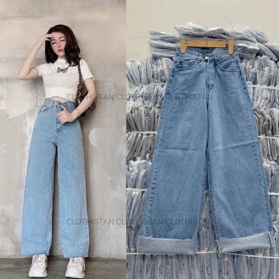 High Waisted Wide leg Jeans