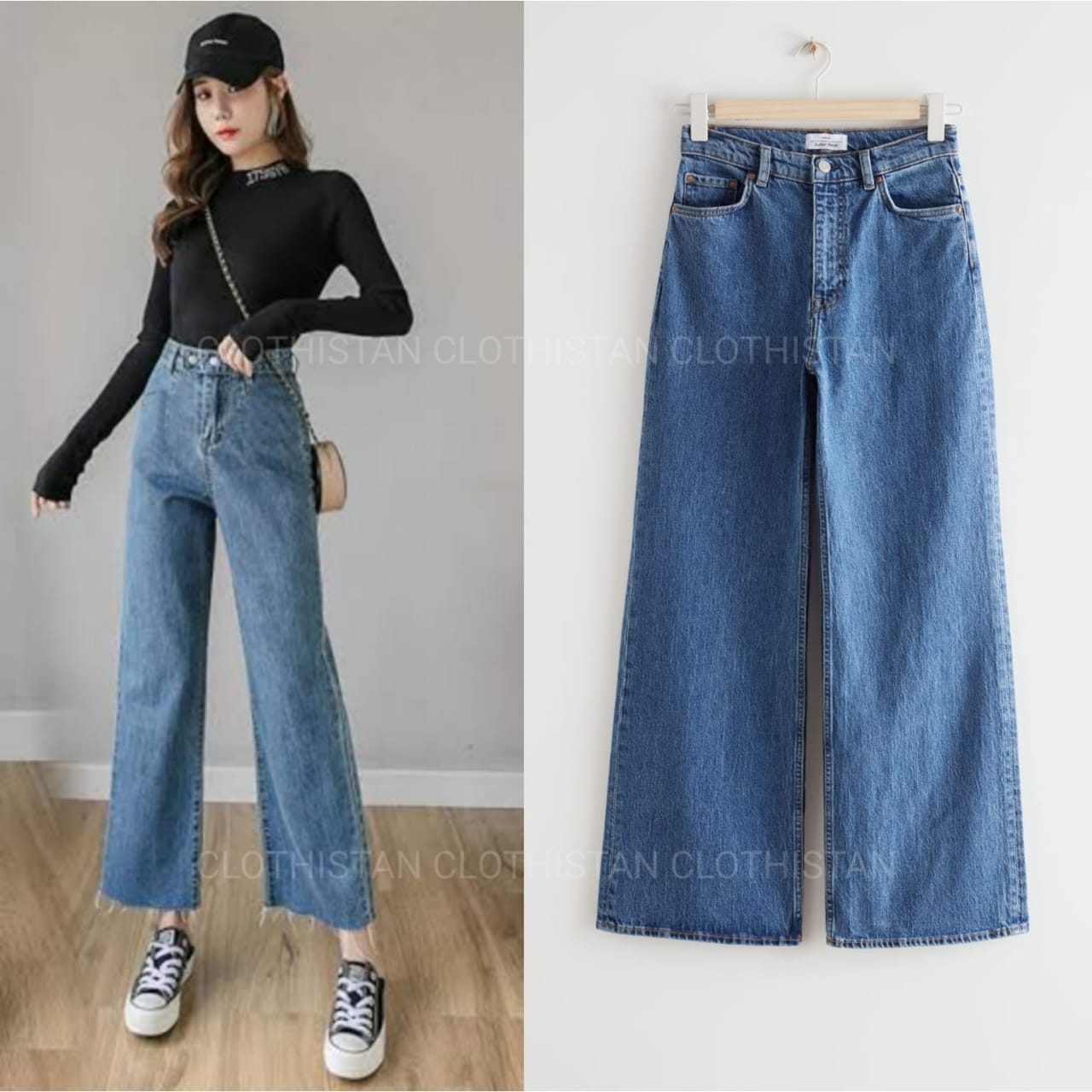 High Waisted Wide leg Jeans