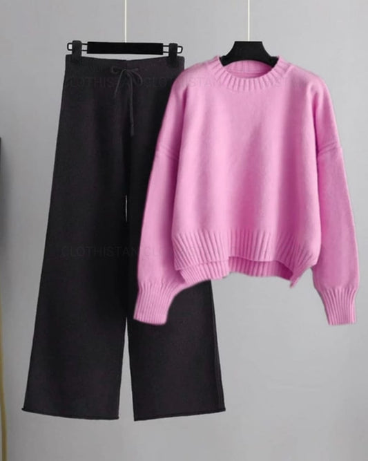 Coord Set (Black Flapper with Pink Sweatshirt)