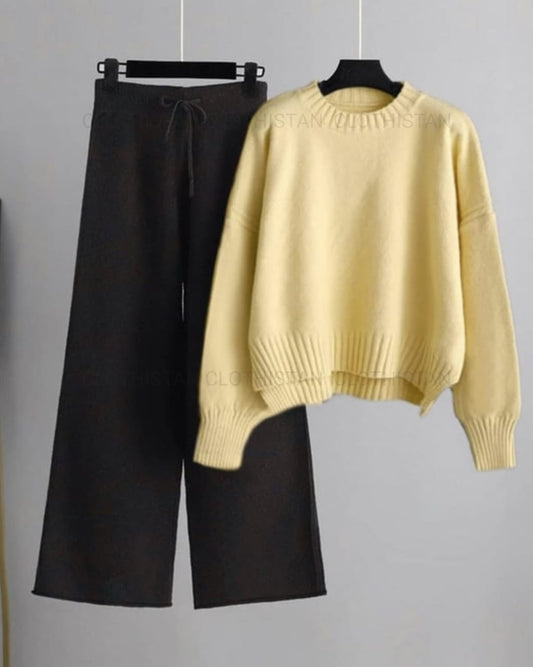 Coord Set (Black Flapper with Yellow Sweatshirt)