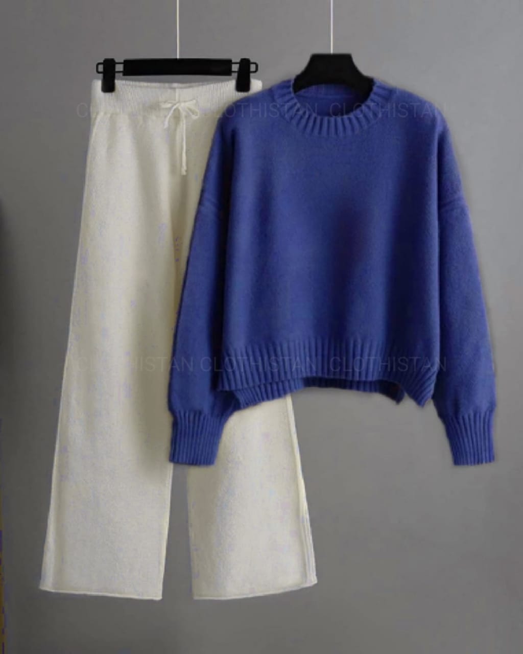 Coord Set (White Flapper with Dark blue Sweatshirt)