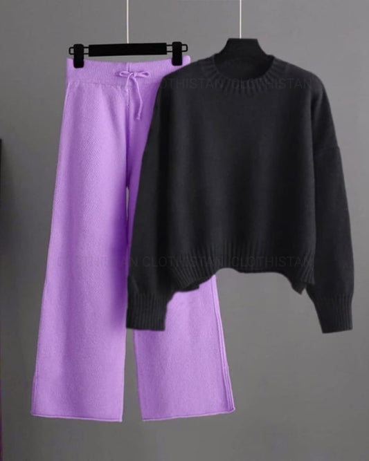 Coord Set (Lilac Flapper with Black Sweatshirt)