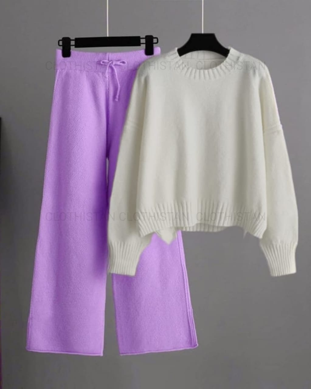 Coord Set (Lilac Flapper with White Sweatshirt)