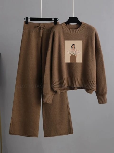 Brown sweatshirt flower girl with Brown  flapper