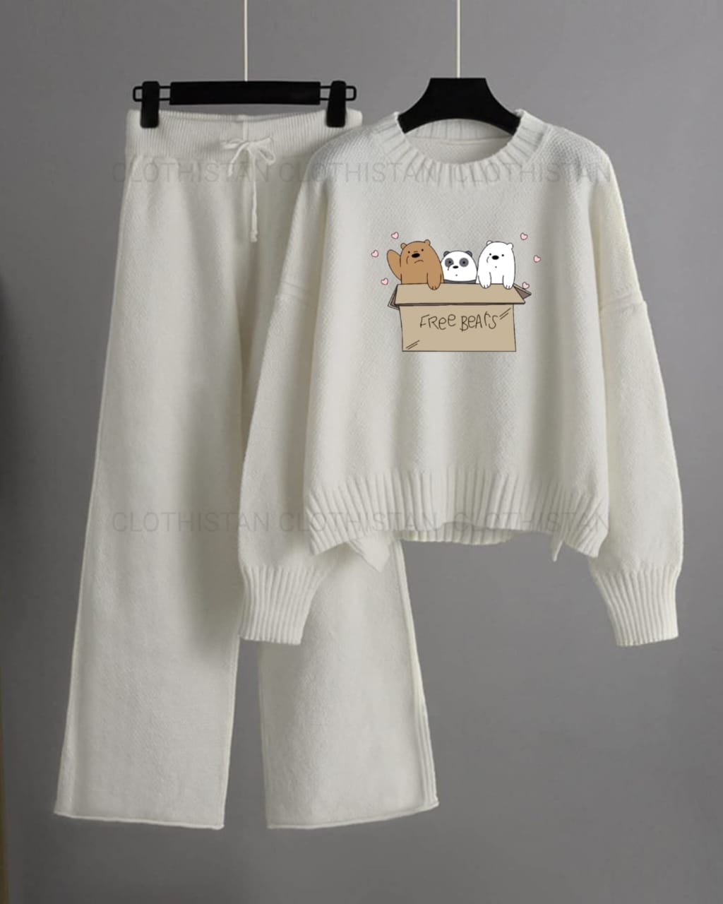 Beige sweatshirt free bears with Beige flapper